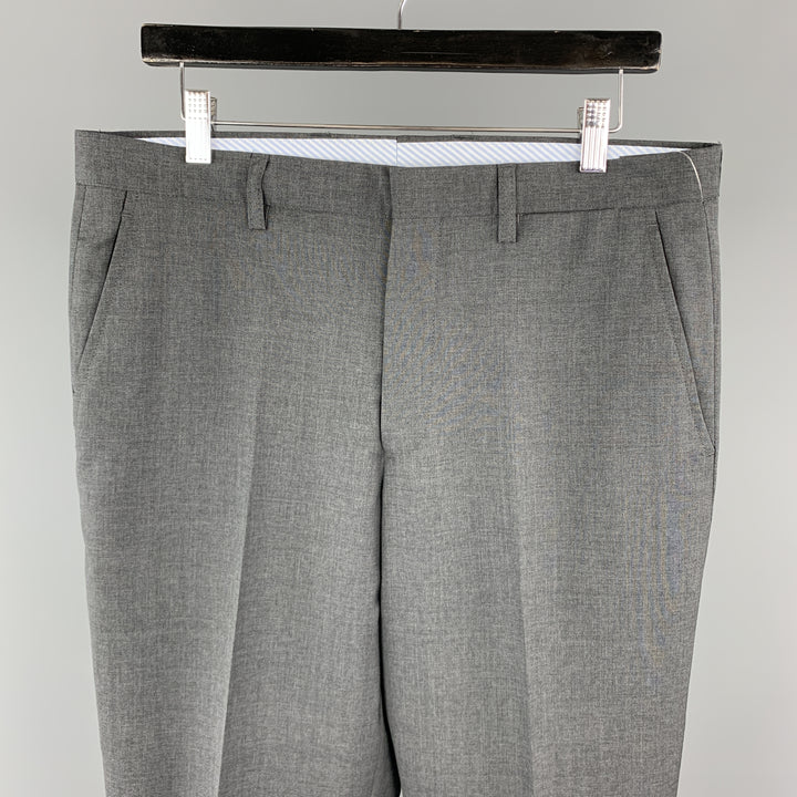 ETRO Size 34 x 35 Dark Gray Lana Wool Dress Pants