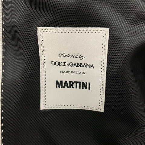 DOLCE &amp; GABBANA Taille 44 Manteau de sport à revers en laine noire mélangée