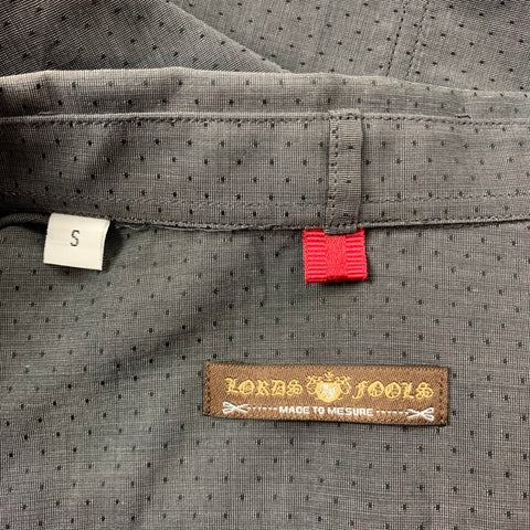 LORDS & FOOLS Size S Charcoal Dot Print Cotton Button Down Long Sleeve Shirt