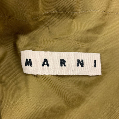 MARNI Size 38 Yellow Black White Plaid Wool Blend Buttoned Coat