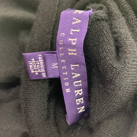 Colección RALPH LAUREN Talla M Jersey de cuello alto de seda y cachemira negro