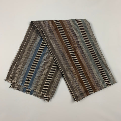 Vintage MISSIONI Grey & Brown Stripe Wool Knit Scarf
