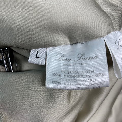 LORO PIANA Size 42 Navy Cashmere Zip & Snaps Jacket