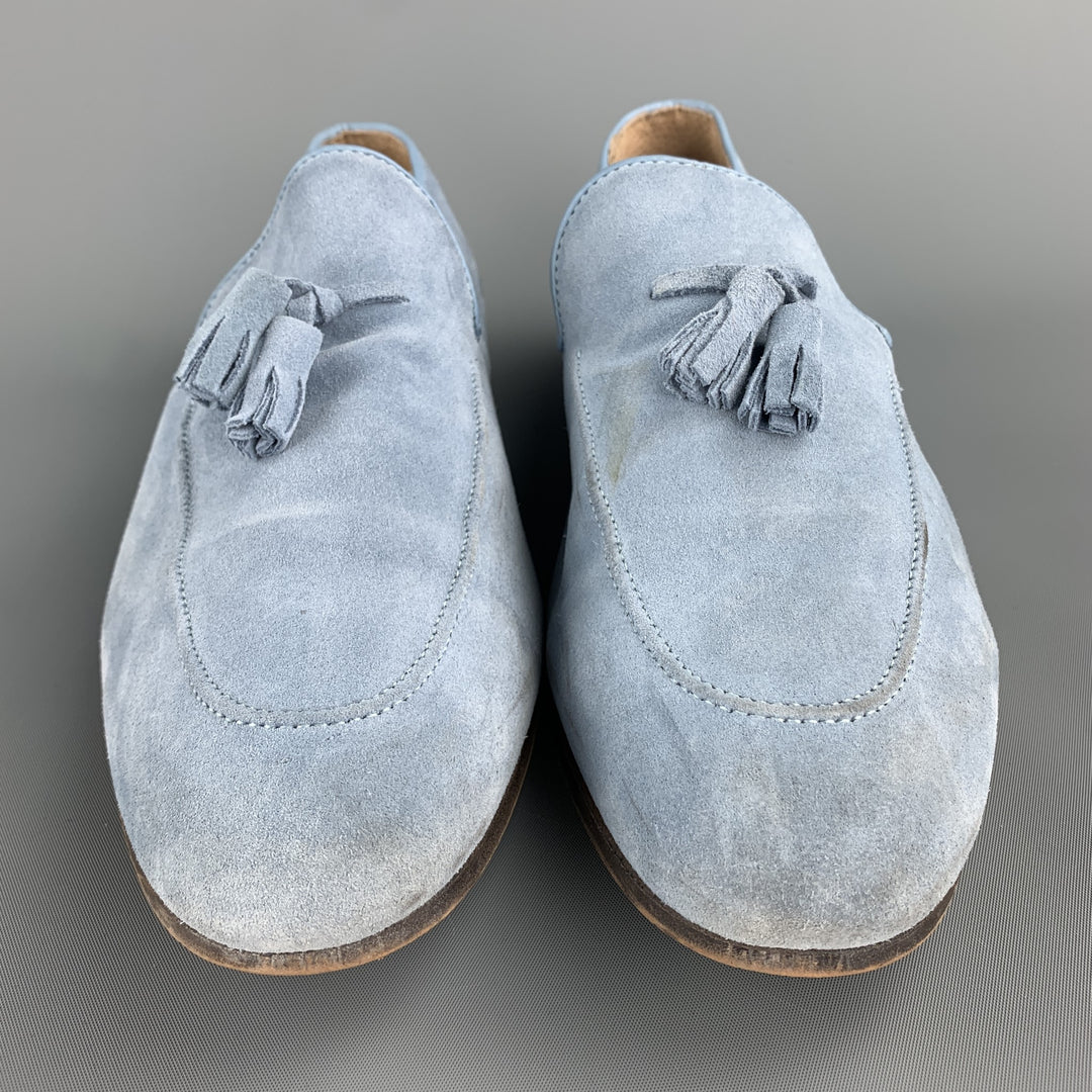 KURT GEIGER Size 10 Powder Blue Tassels Loafers