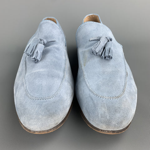 KURT GEIGER Size 10 Powder Blue Tassels Loafers