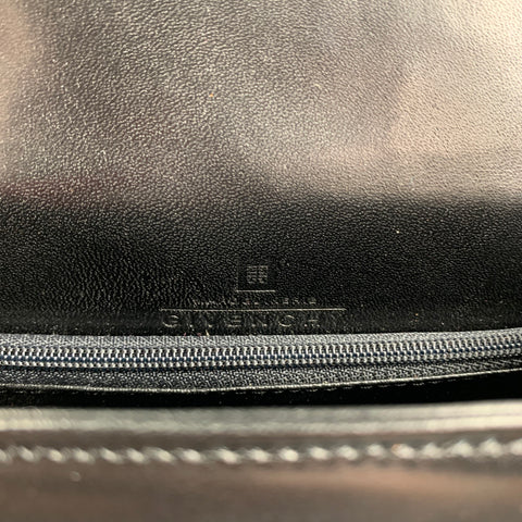 GIVENCHY Black Leather Top Handle Square Handbag
