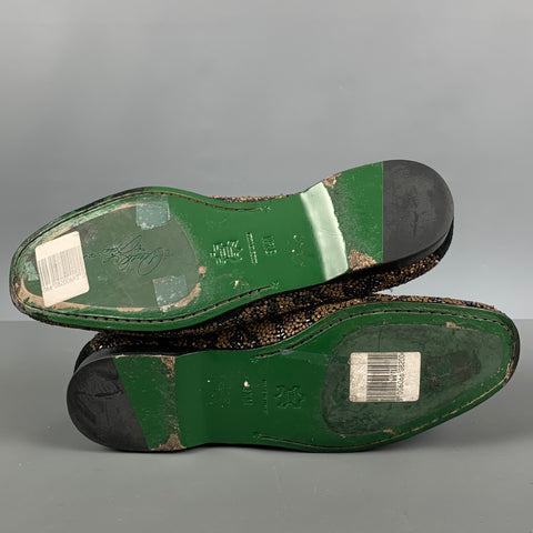 DONALD J PLINER Size 8.5 Black Gold Slip On Flats