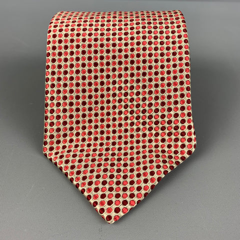 MASSIMO BIZZOCCHI Red & Cream Dots Silk Tie