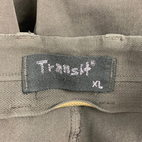 TRANSIT Size XL Olive Cotton Blend Button Fly Casual Pants