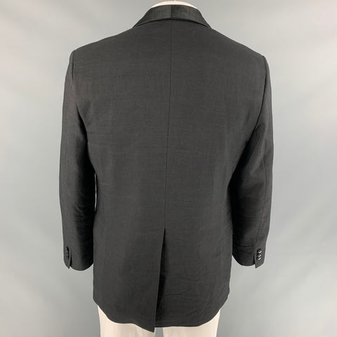 THEORY Size 44 Black Wool / Linen Shawl Collar Sport Coat