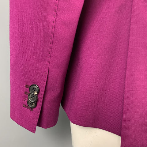 PAUL SMITH Taille 46 Manteau de sport à revers cranté en laine framboise