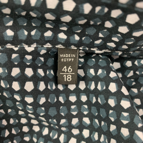 Z ZEGNA Size XXL Black Grey Abstract Cotton Long Sleeve Shirt