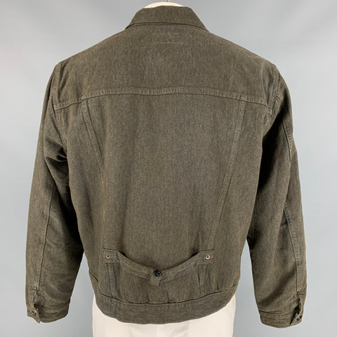 RRL by RALPH LAUREN Size XL Charcoal Herringbone Cotton Jacket