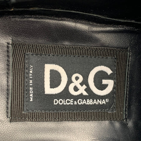 D&G by DOLCE & GABBANA Size 9.5 Black Perforated Leather Laceless Shoes