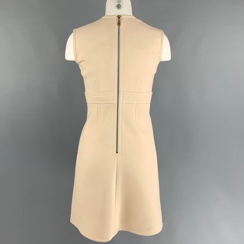 LOUIS VUITTON Size 2 Cream Wool A-Line Knee-Length Dress
