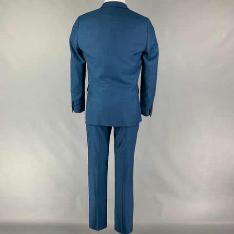 PAUL SMITH Size 36 Regular Blue Wool Notch Lapel Suit