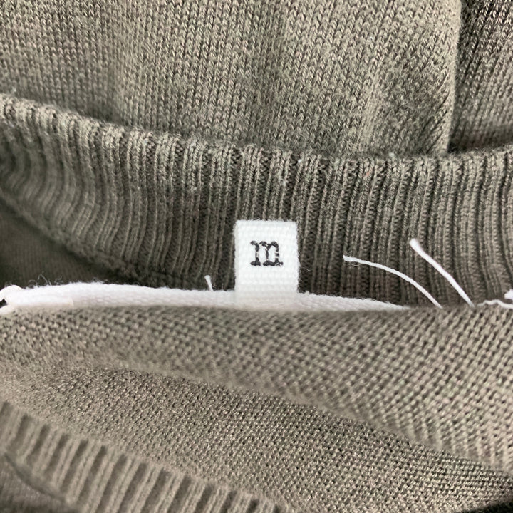 MAISON MARGIELA Size M Olive Knitted Cotton Crew-Neck Pullover
