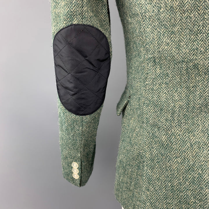BAND OF OUTSIDERS Size 36 Green Herringbone Wool Sport Coat