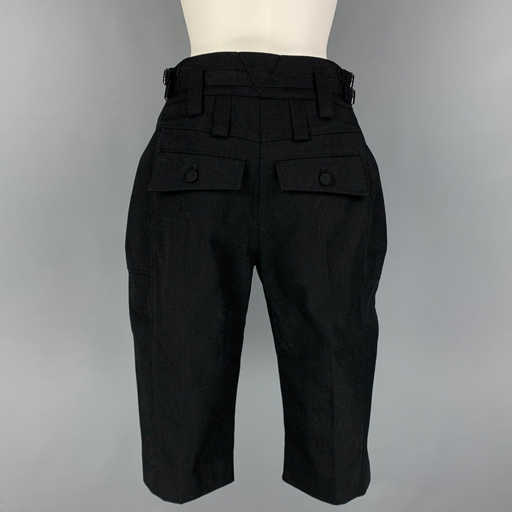 LOUIS VUITTON Size 2 Black Cotton Polyester Bermuda Dress Pants