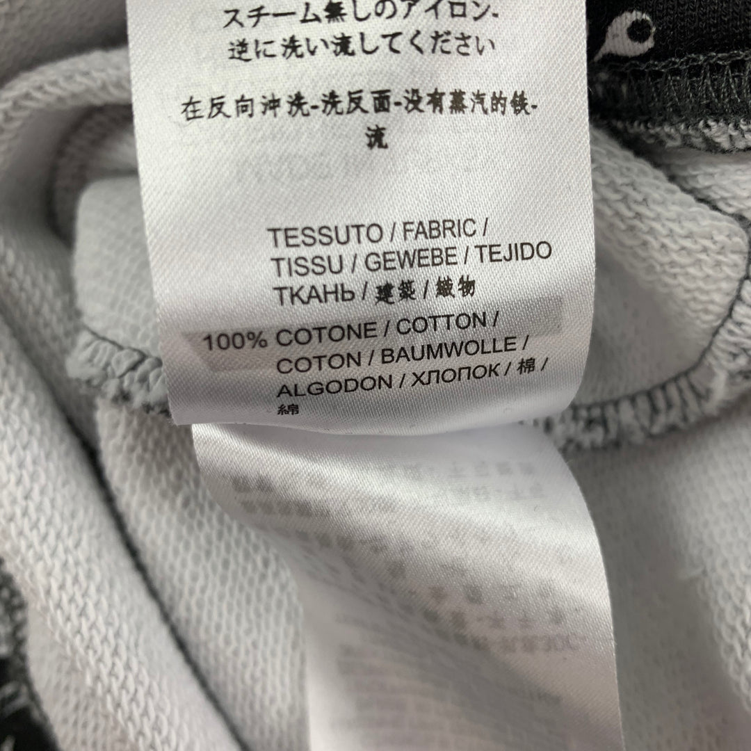 MCQ by ALEXANDER MCQUEEN Size M Black White Print Cotton Crew-Neck Pullover