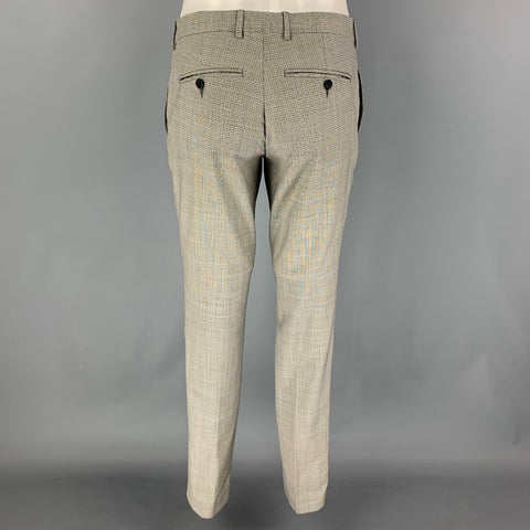 THE KOOPLES Size 36 Grey Black Wool Mohair Peak Lapel Suit