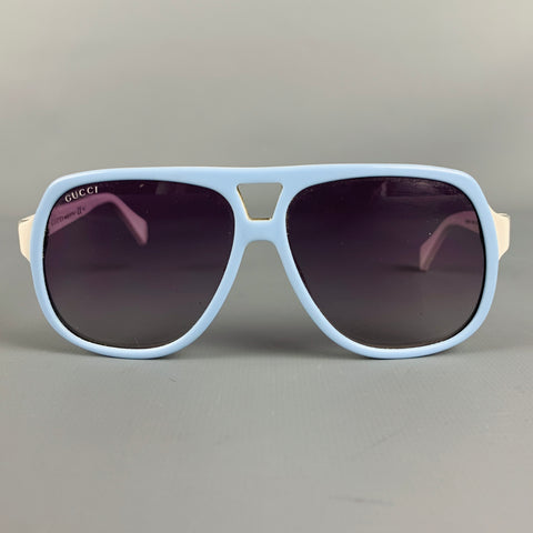 GUCCI Blue White Acetate Sunglasses