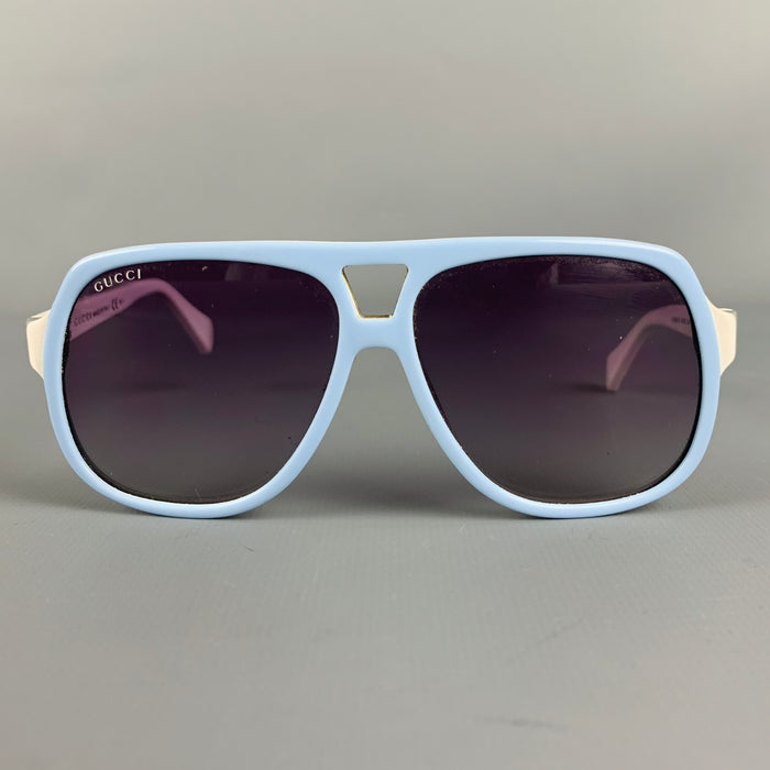 GUCCI Blue White Acetate Sunglasses