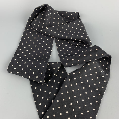 GUCCI Black & White Polka Dot  Silk Twilly Neck Tie Scarf