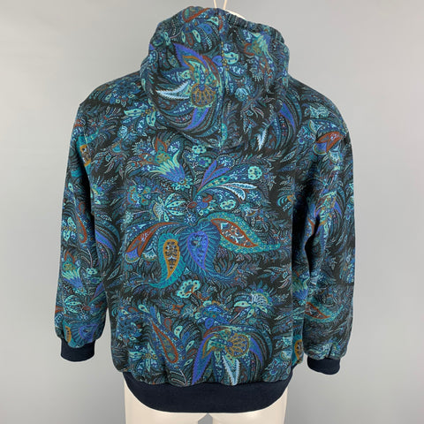ETRO Size S Multi-Color Paisley Cotton Hooded Sweatshirt