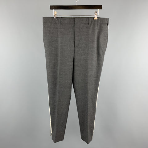NEIL BARRETT Size 36 Dark Gray Solid Wool Blend Tuxedo Dress Pants