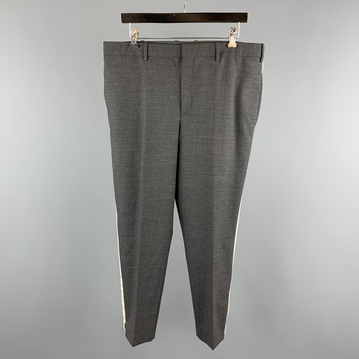 NEIL BARRETT Size 36 Dark Gray Solid Wool Blend Tuxedo Dress Pants