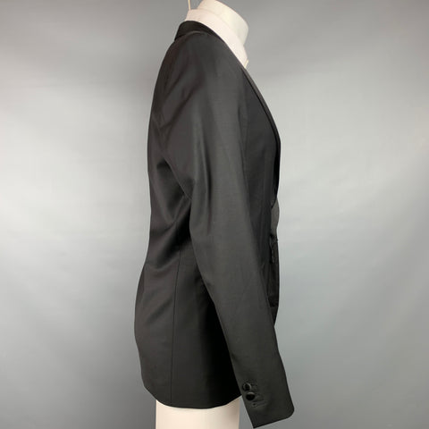PAUL & JOE Size 38 Black Wool Blend Notch Lapel Sport Coat