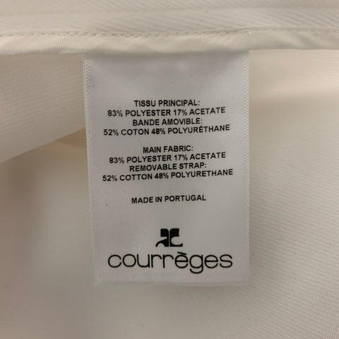 COURREGES Size 4 White Polyester Blend Short Sleeve Mini Dress