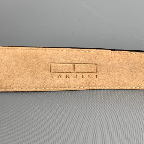 TARDINI Size 40 Black Textured Alligator Belt