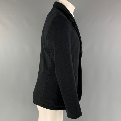 EMPORIO ARMANI  Size 38 Black Solid Cotton Polyamide Sport Coat
