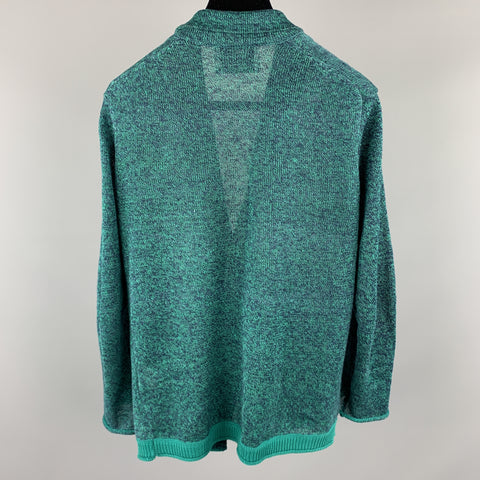 EDIFICE Taille XS Teal Heather Tricoté Lin Boutonné Poches Cardigan Pull
