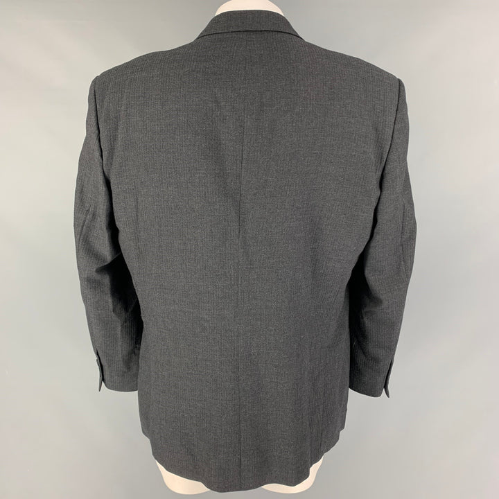 Vintage YVES SAINT LAURENT Size 46 Regular Dark Gray Textured Wool Sport Coat