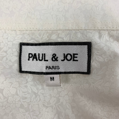 PAUL & JOE Size M White Floral Cotton Short Sleeve Shirt