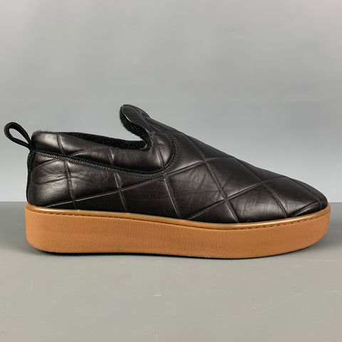 BOTTEGA VENETA The QUILT Size 9.5 Black Quilted Leather Slide Loafers