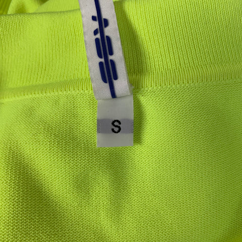 ADAM SELMAN Size S Neon White Solid Nylon Half Zip Polo