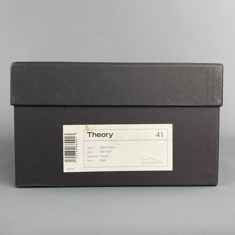 THEORY Size 8 Black Nylon Trainer Sneakers