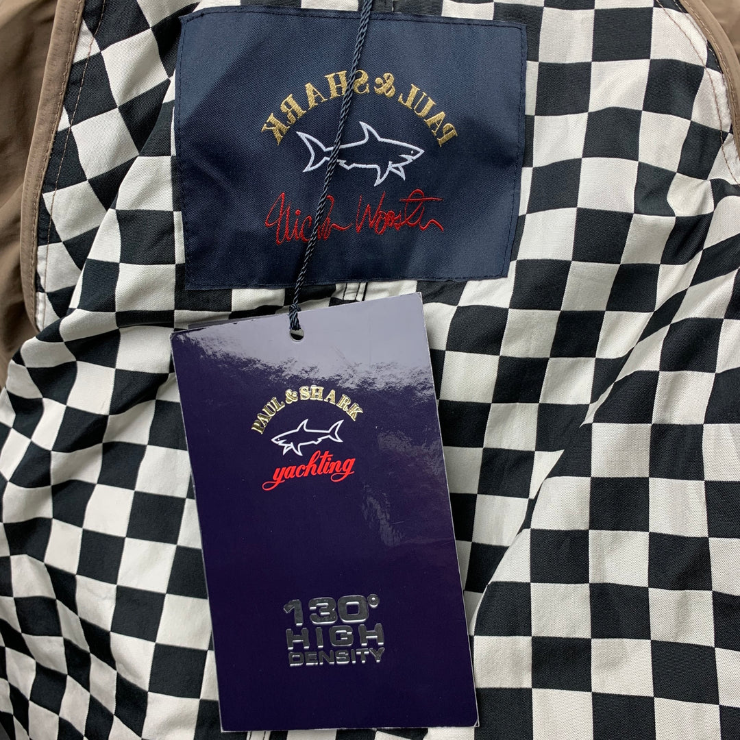 NICK WOOSTER x PAUL & SHARK Size M Tan Mixed Fabrics Polyester / Nylon Belted Trenchcoat