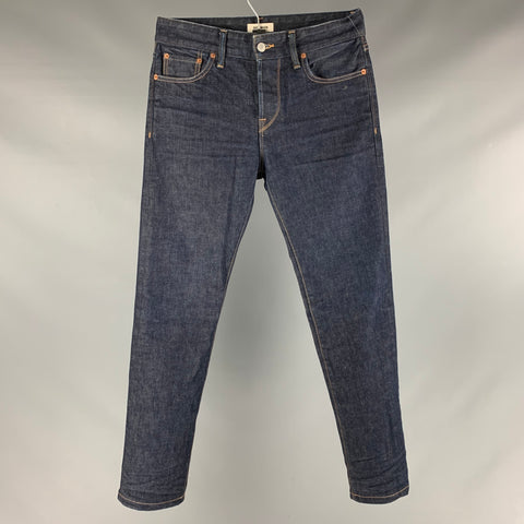 BUCK MASON Taille 29 Marine Contrast Stitch Coton Spandex Droit 5 poches Jeans