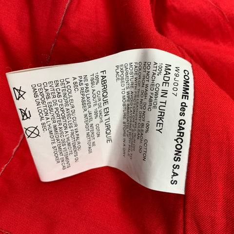COMME des GARCONS Size 40 Gold Leather Custom American Flag Cropped Jacket