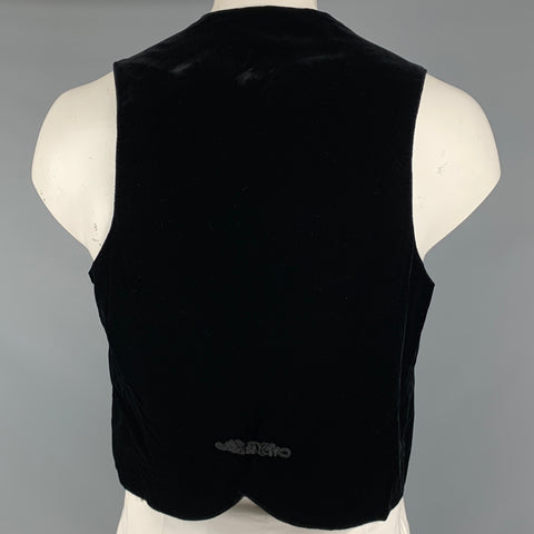 GIORGIO ARMANI Size 44 Black Velvet Viscose Blend Vest
