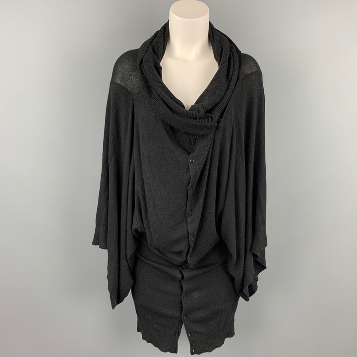A.F. VANDERVORST Size S Black Viscose / Polyester Knitted Oversized Cardigan