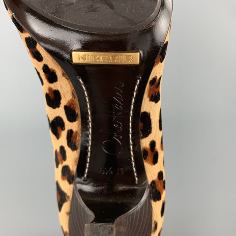 COLE HAAN x NIKE AIR Taille 6.5 Escarpins à talons empilés à imprimé animal beige