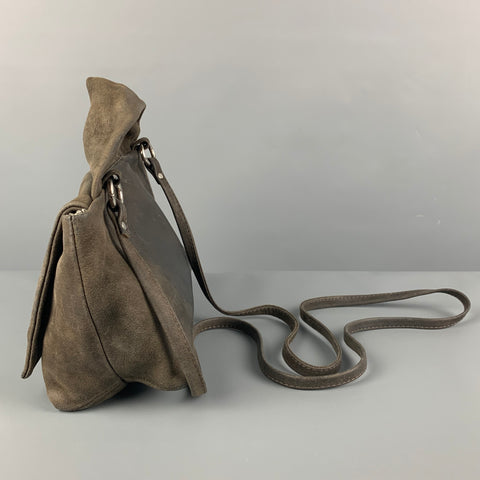 DANIELLA LEHAVI Grey Distressed Leather Cross Body Handbag