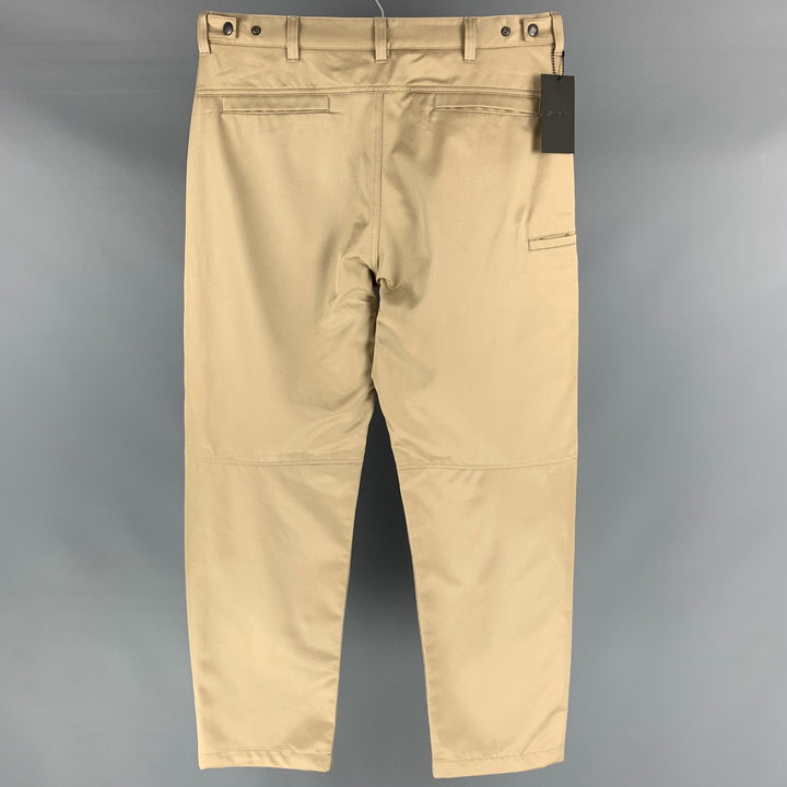 HAVEN Size L Khaki Solid Cotton Zip Fly Casual Pants