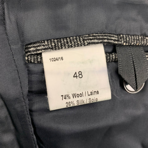 OFFICINE GENERALE Size 38 Black White Herringbone Wool Silk Sport Coat